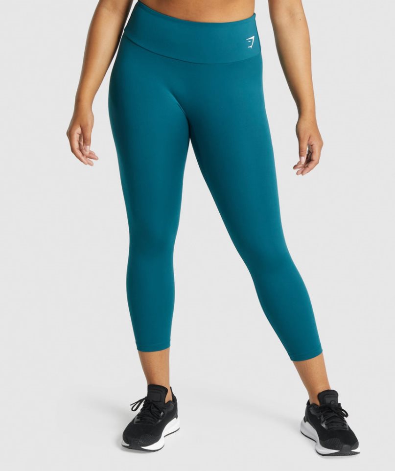 Women\'s Gymshark Training 7/8 Leggings Turquoise | NZ 9EALMO